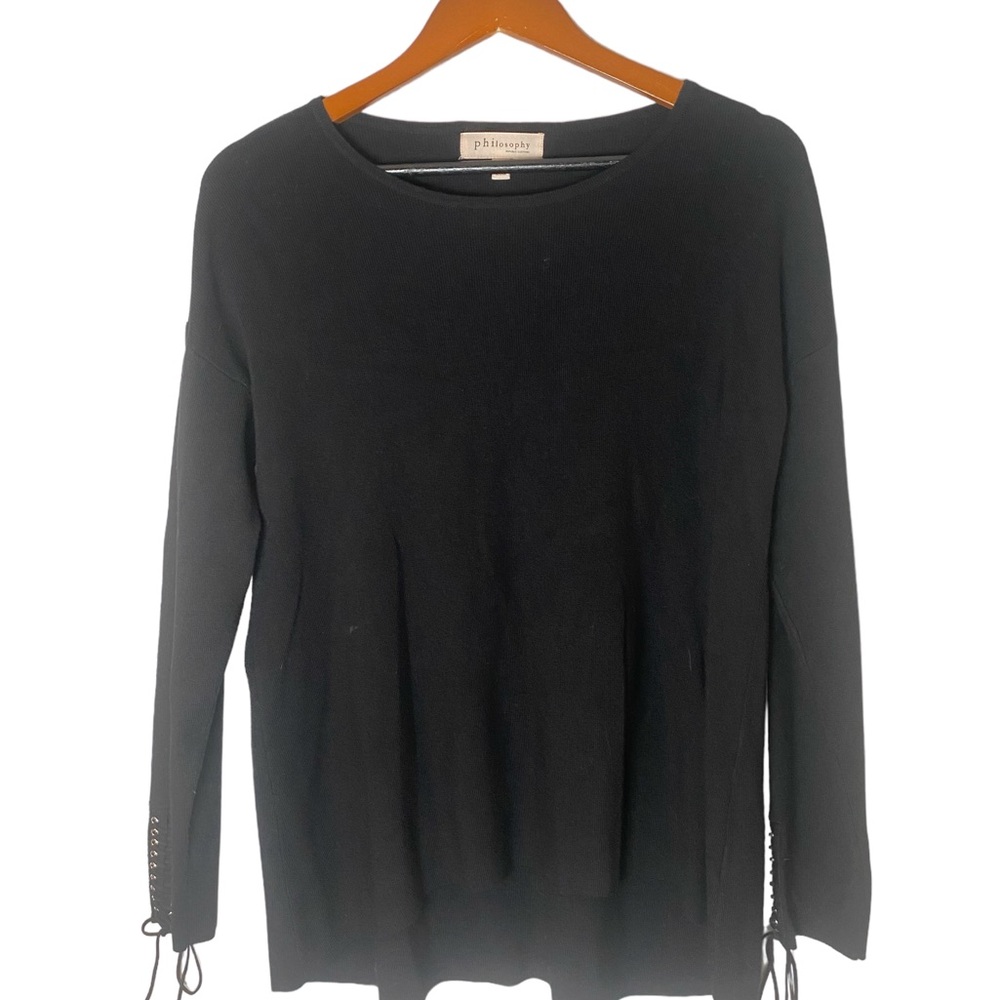 Philosophy‎ Womens Sweater Size Medium Black Long Sleeves